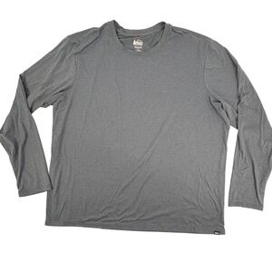 REI Co Op Mens Long Sleeve Performance T Gray Heather XXLarge "Built On Purpose"